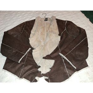 Torrid size 4 faux fur drape front jacket.